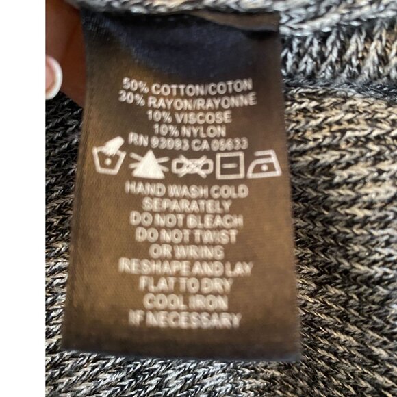 Nic + Zoe Black/White Double Breasted Knit Cardigan With Peplum Size L Academia - Picture 5 of 9